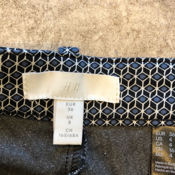 H&M Geometric Skinny Cigarette Trousers Sz 4 - Picture 4 of 5